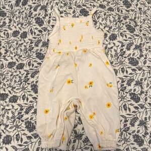 Old Navy Jumpsuit with Yellow Floral Print- Size 0-3 months